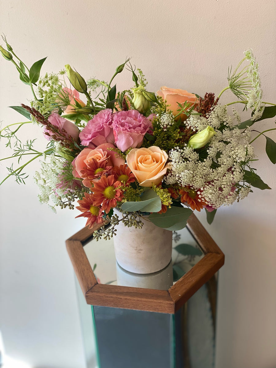 Seasonal Designer's Choice Vased Arrangement Backbone Floral