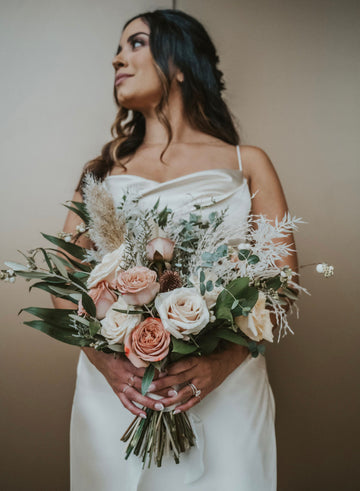 Fresh and Dried Blush Floral Wedding
