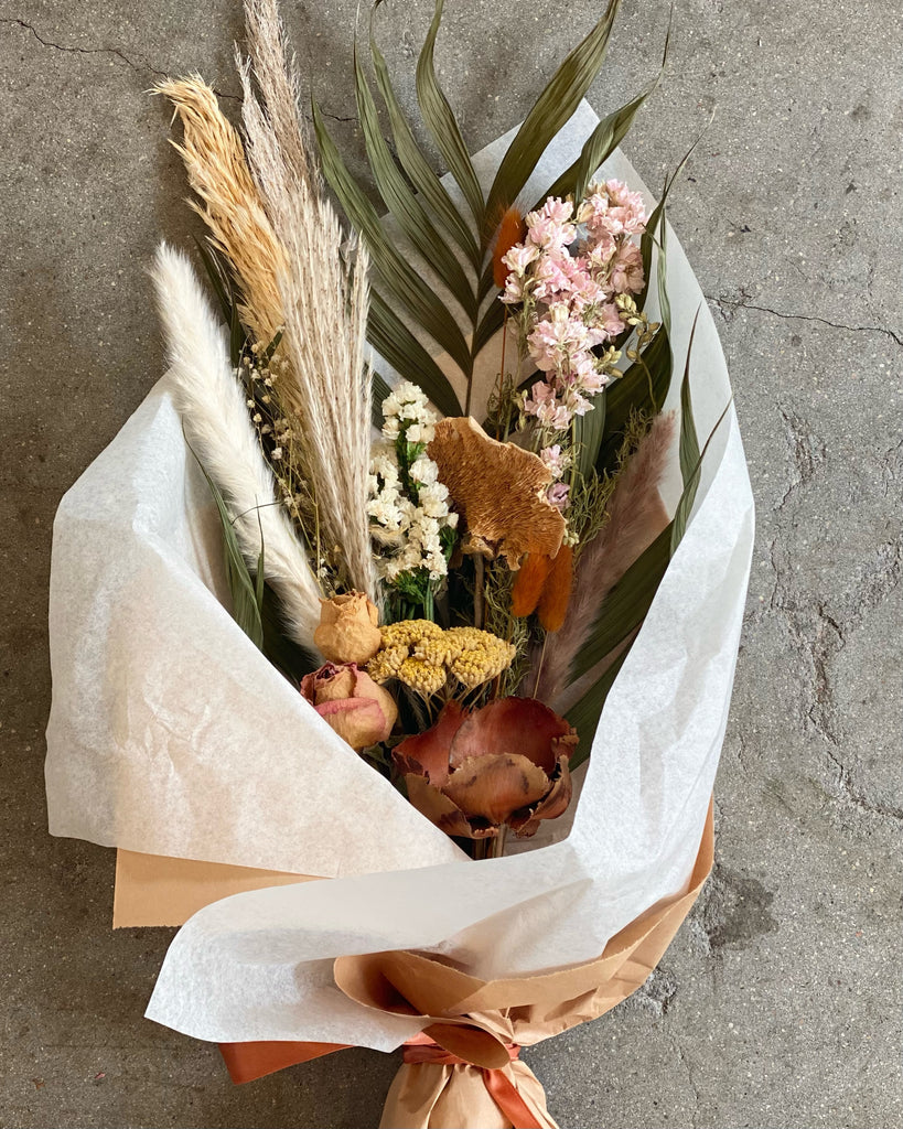 Dried Flower Bouquet - Earthy With Pampas Grass - Shipping Available